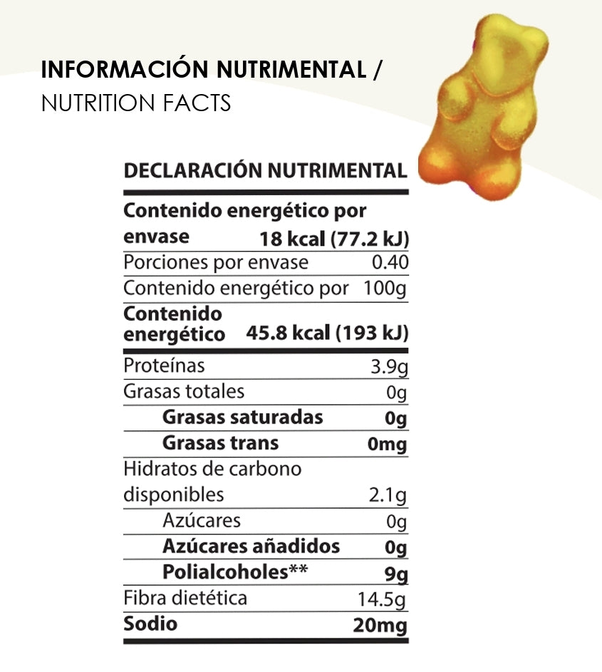 Gomitas de Aro de Durazno 40g Veganas marca Delou