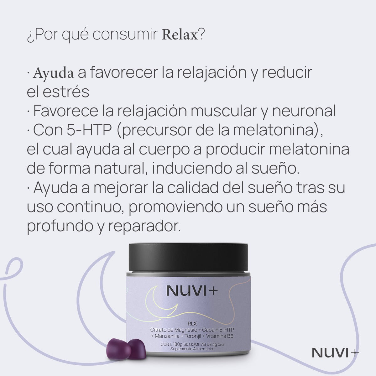 RLX (Citrato de Magnesio+gaba+5-HPT+Manzanilla +Torononjil+Vitamina B6)